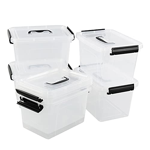 Nesmilers 6 Liter Aufbewahrungsbox mit grauem Deckel und Griff, 6 Packungen Nesmilers 6 Liter Aufbewahrungsbox mit grauem Deckel und Griff, 6 Packungen von Nesmilers