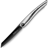 Nesmuk Janus Folder 8,9 cm - Niobstahl mit DLC-Beschichtung - Griff aus Silber mit Hammerschlagoberfläche von Nesmuk