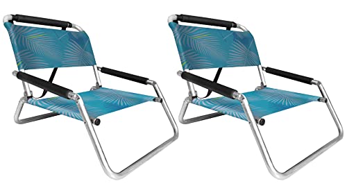 Neso 2er Packung leichte, wasserfeste Strandstühle mit Schultergurt und Einsteckfach - Falten dünn(Aqua Fronds)… von Neso