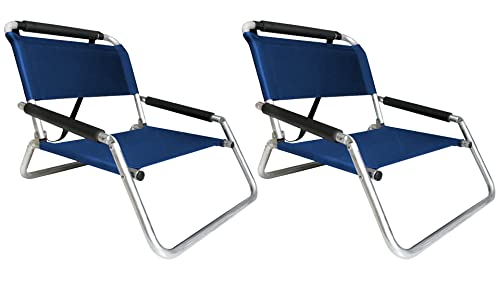 Neso 2er Packung leichte, wasserfeste Strandstühle mit Schultergurt und Einsteckfach - Falten dünn(Navy blau)… von Neso