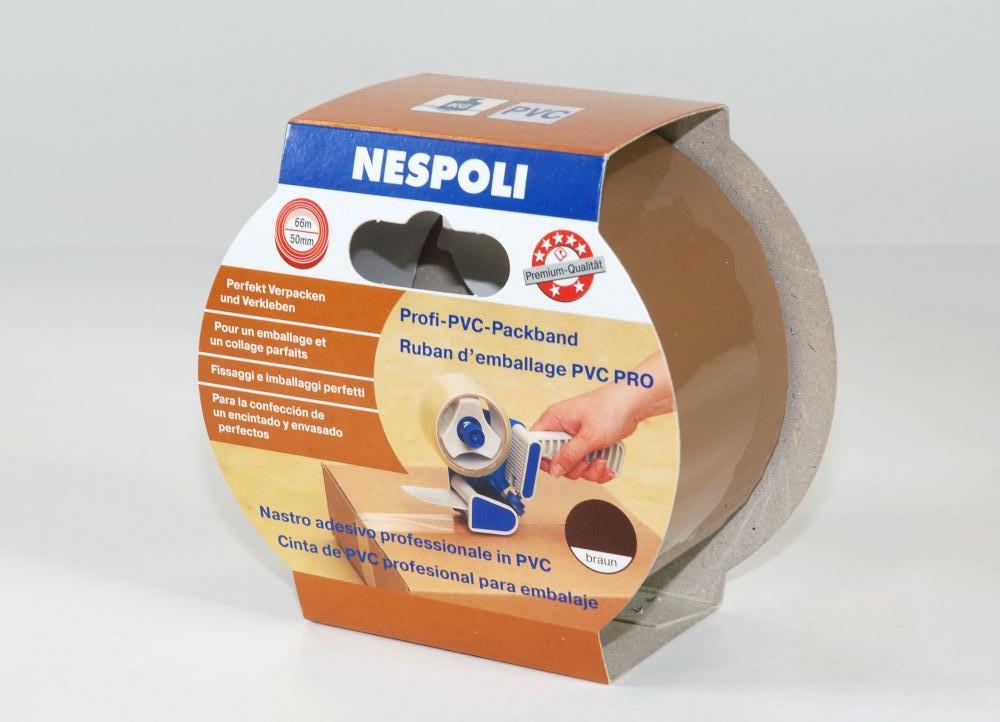 Nespoli Profi-PVC-Packband 50 mm x 66 m, braun von Nespoli