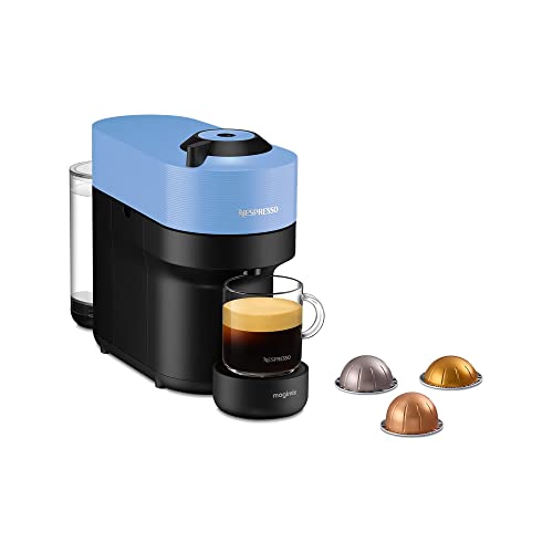 Nespresso De'Longhi ENV90.A Vertuo Pop, Kaffeekapselmaschine, bereitet 4 Tassengrößen zu, Centrifusion-Technologie, Willkommens-Paket Inbegriffen, 1260W, Pacific Blue von Nespresso
