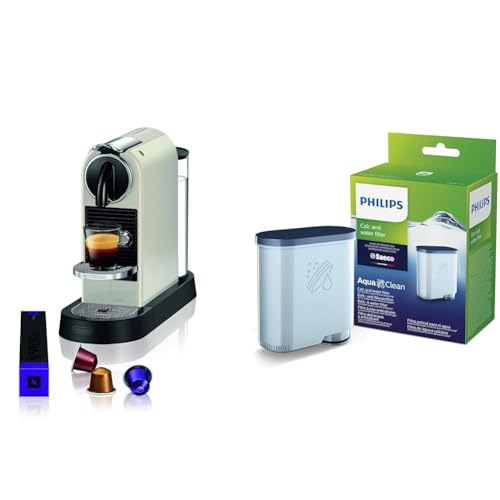 Nespresso De'Longhi EN167.W Citiz Kaffeekapselmaschine & Philips AquaClean Kalk- und Wasserfilter für Espressomaschine, Kein Entkalken bis 5000 Tassen, Doppelpack von Nespresso