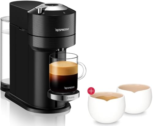 Nespresso Krups Vertuo Next Kaffeemaschine, Kaffeekapselmaschine + Origin Espresso Tassen (2 x 40 ml), Kaffee Kapselmaschine mit Automatische Abschaltung, Kurze Aufheizzeit, One-Touch-System von Nespresso