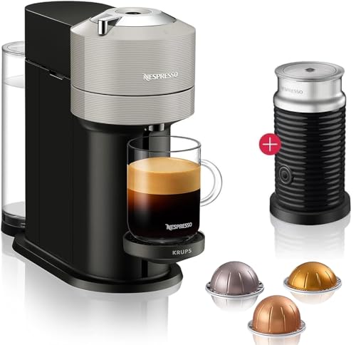 Nespresso Krups Vertuo Nest Kaffeemaschine, Kaffeekapselmaschine + Aeroccino 3 Milchaufschäumer I Automatische Abschaltung I Kurze Aufheizzeit I Sechs Tassengrößen I einfache Zubereitung, Platzsprend von Nespresso