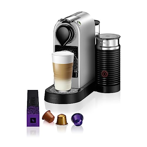 Nespresso Krups XN761B Citiz&Milk Kaffeekapselmaschine | automatischen Standby-Modus | 1260W | Wassertankkapazität: 1L | Pumpendruck: 19 Bar | silber von Nespresso