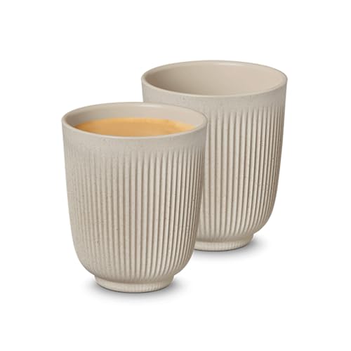 Nespresso LOOP Gran Lungo Tassen Set (2 x 270ml), moderne Coffee Cups aus 30% Kaffeeschalenresten, spülmaschinenfest, bruchsicher, elegant in beige von Nespresso
