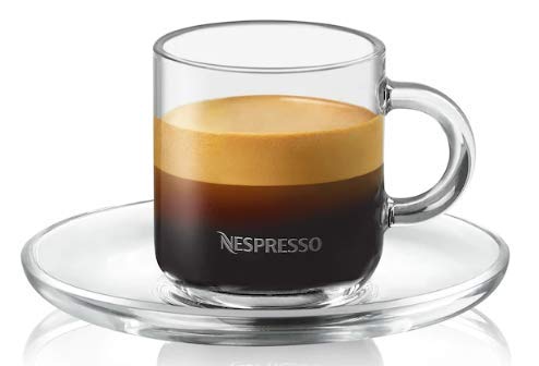 Nespresso vertuo Espresso-Set 2 Gläser 2 Untertassen 2 Teelöffel von Nespresso