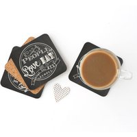 Square Untersetzer Set - Menschen, Die Gerne Essen Sind Immer Besten Menschen Tafel Stil Kork Von 4/Feinschmecker Geschenk Oder Hostess von NestAndDenGoods