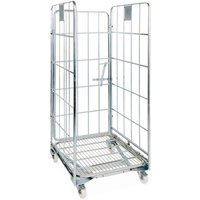 Stahl-Rollbehälter, nestbar, HxBxT 1.665 x 700 x 800 mm, 3-seitig von Basic