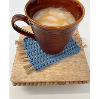 Tassenteppich, Gehäkelte Untersetzer, Pflanzen Untersetzer, Blauer Jutebecherteppich von NestedThread