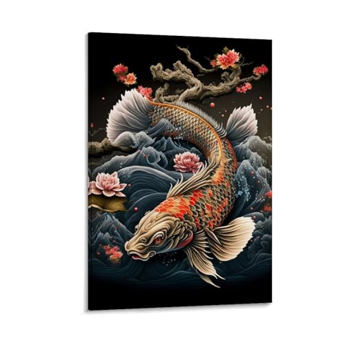Nestemfo Japanisches Poster mit Koi-Fisch, Leinwand-Kunst, Gemälde, Büro, Zuhause, Wanddekoration, 30 x 45 cm Nestemfo Japanisches Poster mit Koi-Fisch, Leinwand-Kunst, Gemälde, Büro, Zuhause, Wanddekoration, 30 x 45 cm von Nestemfo