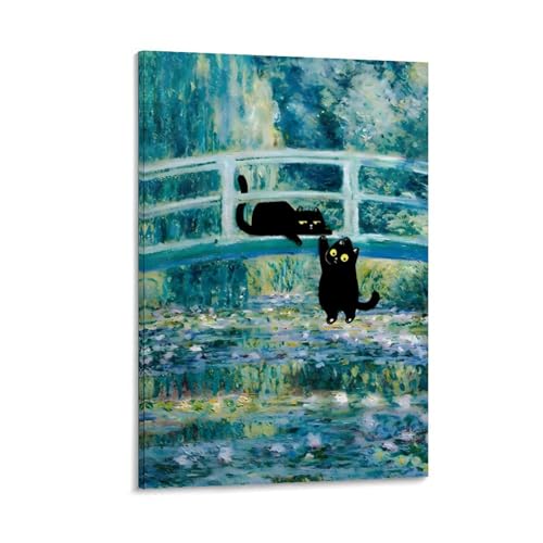 Nestemfo Katzen-Poster mit Seerosen-Teich auf Leinwand, Kunst, Gemälde, Büro, Zuhause, Wanddekoration, 60 x 90 cm Nestemfo Katzen-Poster mit Seerosen-Teich auf Leinwand, Kunst, Gemälde, Büro, Zuhause, Wanddekoration, 60 x 90 cm von Nestemfo