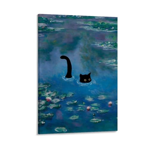 Nestemfo Monet Katze Wasserlilien Poster Leinwand Kunst Gemälde Büro Zuhause Wanddekoration 20 x 30 cm Nestemfo Monet Katze Wasserlilien Poster Leinwand Kunst Gemälde Büro Zuhause Wanddekoration 20 x 30 cm von Nestemfo