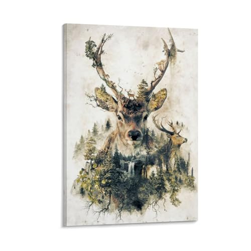 Nestemfo My Nature Surrealismus Original-Kunstdruck des Hirschs, Leinwand-Kunst, Gemälde, Büro, Zuhause, Wanddekoration, 60 x 90 cm Nestemfo My Nature Surrealismus Original-Kunstdruck des Hirschs, Leinwand-Kunst, Gemälde, Büro, Zuhause, Wanddekoration, 60 x 90 cm von Nestemfo