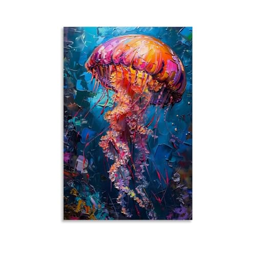 Nestemfo Ozean-Tintenfisch-Malerei, Poster, Leinwand, Kunst, Malerei, Büro, Zuhause, Wanddekoration, 50 x 75 cm Nestemfo Ozean-Tintenfisch-Malerei, Poster, Leinwand, Kunst, Malerei, Büro, Zuhause, Wanddekoration, 50 x 75 cm von Nestemfo