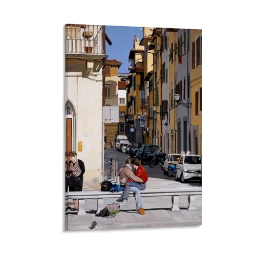 Nestemfo Poster auf Leinwand, Motiv: Lovers in Santa Croce, Gemälde, Büro, Zuhause, Wanddekoration, 40 x 60 cm von Nestemfo