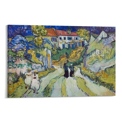 Nestemfo Poster auf Leinwand, Motiv: Treppe bei Auvers, Wanddekoration, 50 x 75 cm von Nestemfo