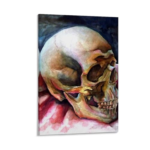 Nestemfo Totenkopf-Aquarell-Studio-Poster, Leinwand, Kunst, Gemälde, Büro, Zuhause, Wanddekoration, 60 x 90 cm Nestemfo Totenkopf-Aquarell-Studio-Poster, Leinwand, Kunst, Gemälde, Büro, Zuhause, Wanddekoration, 60 x 90 cm von Nestemfo