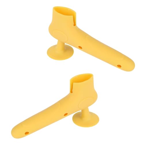 Türstopper, Wandschutz, L-Form, Türknauf-Abdeckung, Tür-Wandschutz, Silikon, Türgriff-Stoßstange für Wandschränke, Türknäufe, Kühlschrank, Gelb, 2 Stück von Nesthetics