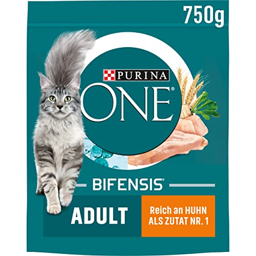 Nestle Nestlé PURINA ONE BIFENSIS Adult Katzenfutter trocken, reich an Huhn, 6er Pack (6 x 750g) von Nestle