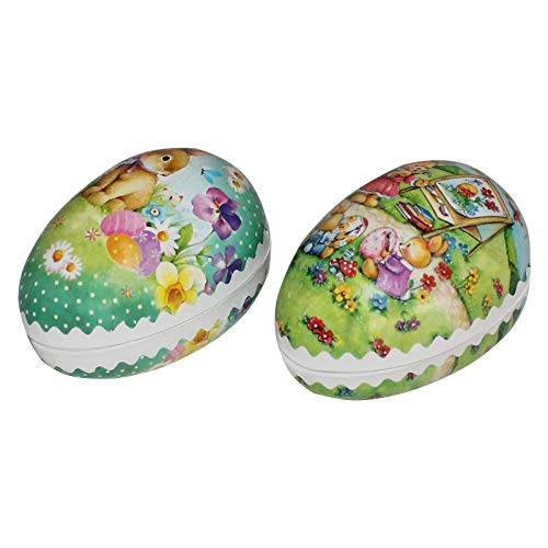 2er Set Bilderostereier zum Befüllen 9 cm bunt Sortiert, Ostereier, Osterdekoration, Eier, Füllei, Pappei, Papposterei von Nestler