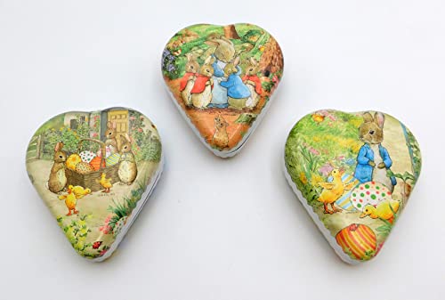 Nestler 3er Set Geschenkherzen zum Befüllen Ostern Motiv - Beatrix Potter - Handgemachte Herzen aus Pappe - EIN liebevolles Ostergeschenk Osterei Verpackung von Nestler