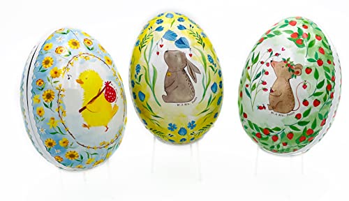 Nestler 3er Set Große Ostereier zum Befüllen - Handgemachte Eier aus Pappe - Wunderschönes Motiv Frühlingsmomente von Mr. & Mrs. Panda - Liebevolles Ostergeschenk (15cm) von Nestler