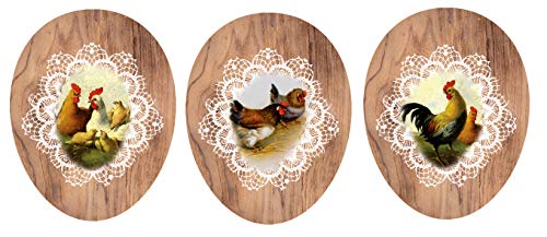 Nestler 3er Set Ostereier zum Befüllen Größe 15 cm - Handgemachte Eier aus Pappe in verschiedenen Größen - Motiv Rustikale Eleganz - Liebevolles Ostergeschenk (15cm) von Nestler