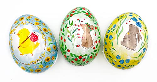 Nestler 3er Set Ostereier zum Befüllen Verschiedene Größen Motiv - Frühlingsmomente - Handgemachte Eier aus Pappe - EIN liebevolles Ostergeschenk Osterei (12 cm) von Nestler