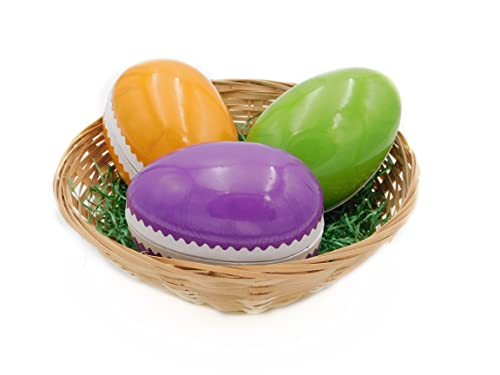 Nestler Ostereierset mit Körbchen zum Befüllen, Ostereier, einfarbig, Handgemachte Eier aus Pappe - Liebevolles Ostergeschenk von Nestler