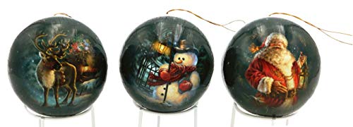 Nestler Weihnachtskugeln aus Pappe zum Füllen, Motivserie Dezembernächte- Christbaumkugeln Set aus 3 Motiven (8 cm) von Nestler
