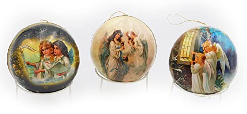 Nestler Weihnachtskugeln aus Pappe zum Füllen Serie Himmelsfreuden - Christbaumkugeln Set aus 3 Motiven (8 cm) von Nestler