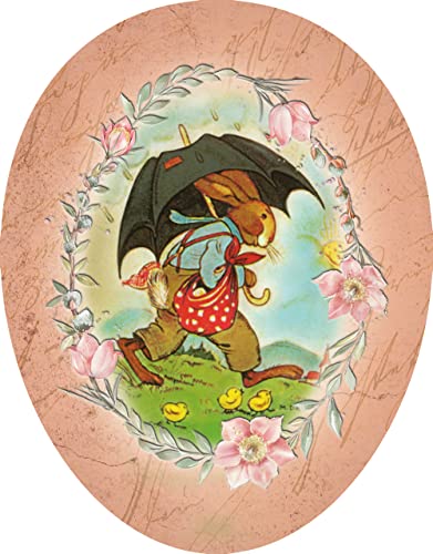 Nestler XL Osterei zum Befüllen 25cm - Handgemachte Eier aus Pappe mit Motiv Osterglück Hase mit Regenschirm- Liebevolles Ostergeschenk Nestler XL Osterei zum Befüllen 25cm - Handgemachte Eier aus Pappe mit Motiv Osterglück Hase mit Regenschirm- Liebevolles Ostergeschenk von Nestler