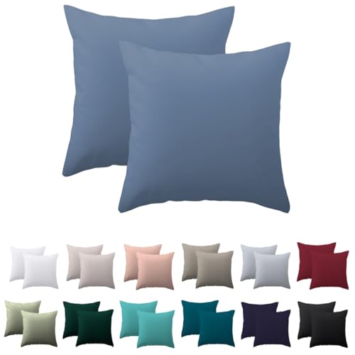 Nesture Kissenbezug 80 x 80 2er Set - kopfkissenbezug 80x80 cm Blau, 100% Mikrofaser kissenbezüge mit Reißverschluss, Weich und Bügelfrei Nesture Kissenbezug 80 x 80 2er Set - kopfkissenbezug 80x80 cm Blau, 100% Mikrofaser kissenbezüge mit Reißverschluss, Weich und Bügelfrei von Nesture