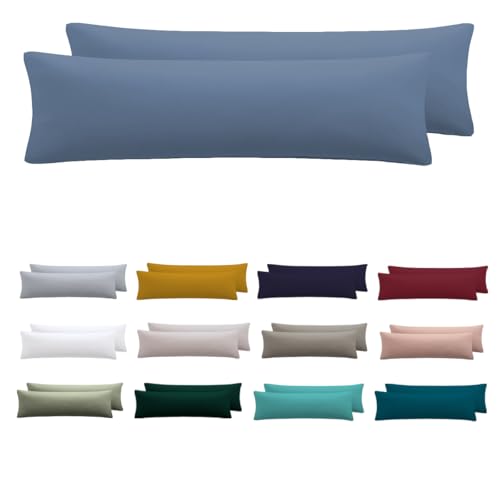 Nesture Seitenschläferkissen Bezug 40 x 145 2er Set - Kissenbezug 40x145 cm Blau, 100% Mikrofaser kopfkissenbezug mit Reißverschluss, Weich und Bügelfrei Nesture Seitenschläferkissen Bezug 40 x 145 2er Set - Kissenbezug 40x145 cm Blau, 100% Mikrofaser kopfkissenbezug mit Reißverschluss, Weich und Bügelfrei von Nesture
