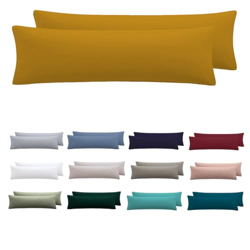 Nesture Seitenschläferkissen Bezug 40 x 145 2er Set - Kissenbezug 40x145 cm Gelb, 100% Mikrofaser kopfkissenbezug mit Reißverschluss, Weich und Bügelfrei Nesture Seitenschläferkissen Bezug 40 x 145 2er Set - Kissenbezug 40x145 cm Gelb, 100% Mikrofaser kopfkissenbezug mit Reißverschluss, Weich und Bügelfrei von Nesture