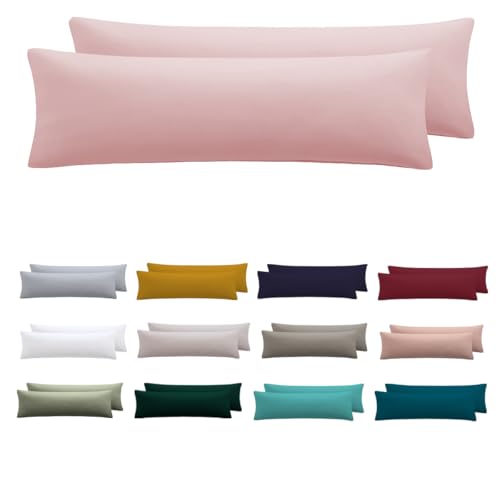 Nesture Seitenschläferkissen Bezug 40 x 145 2er Set - Kissenbezug 40x145 cm Puderrosa, 100% Mikrofaser kopfkissenbezug mit Reißverschluss, Weich und Bügelfrei Nesture Seitenschläferkissen Bezug 40 x 145 2er Set - Kissenbezug 40x145 cm Puderrosa, 100% Mikrofaser kopfkissenbezug mit Reißverschluss, Weich und Bügelfrei von Nesture