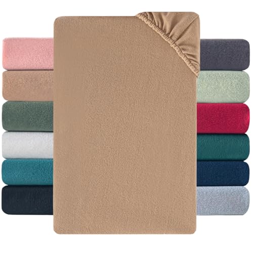 Nesture Winter Thermo Fleece Spannbettlaken 90x200cm 2er Pack, kuschelig weich Spannbetttuch, Flausch Warm Bettlaken | Farbe: Sandy Beige von Nesture