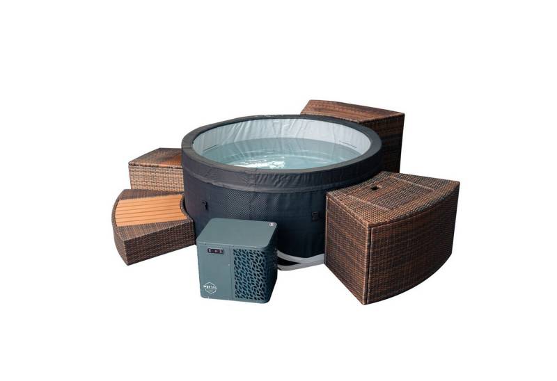 NetSpa Whirlpool NetSpa Ice Whirlpool halbstarr rund Eisbad mit 5 kW Wärmepumpe inkl. von NetSpa