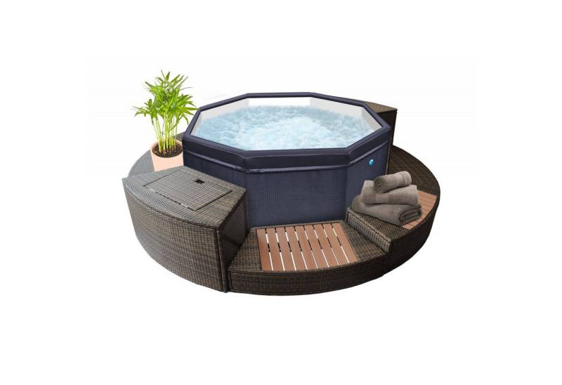 NetSpa Whirlpool NetSpa Octopus Outdoor Whirlpool halbstarr achteckig für 4-6 von NetSpa