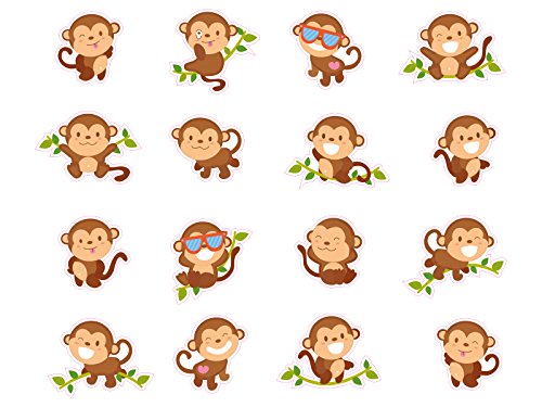 1 x Aufkleber Affen Sticker Set Affe Monkey Kinderaufkleber Geschenk Zoo Fun Gag 1 x Aufkleber Affen Sticker Set Affe Monkey Kinderaufkleber Geschenk Zoo Fun Gag von NetSpares