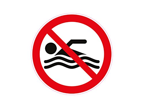 1 x Aufkleber Warnzeichen Baden Verboten Schwimmen Schwimmbad Sticker Achtung von NetSpares