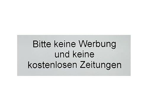 Briefkastenschild Schild Gravur Bitte Keine Werbung & Zeitungen einwerfen von NetSpares