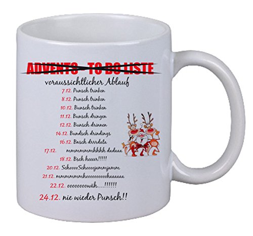 NetSpares Kaffee Tasse Advents to Do Liste Weihnachten Glühwein Feier X-Mas Party NEU von NetSpares