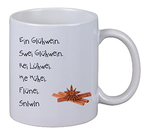 Kaffee Tasse "Ein Glühwein Swei Glühwein Rei Glühwein" Weihnachtsmarkt X-Mas NEU von Netspares