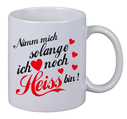 Netspares 119313042 Kaffee Tasse Nimm mich solange ich noch Heiss bin. Geschenk Fun Büro X-Mas NEU, Weiß von Netspares