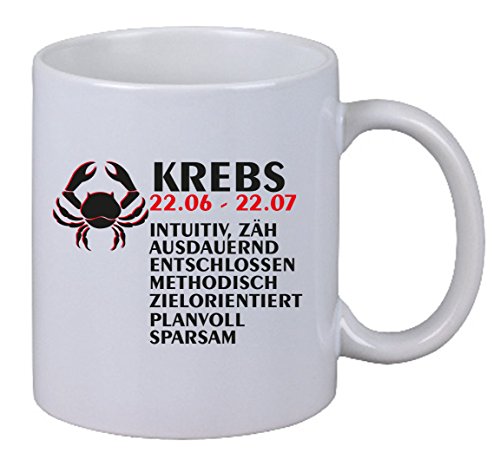 Netspares 142074105 Kaffee Tasse Sternzeichen KREBS Horoskop Tierkreiszeichen Geschenk Büro X-Mas, Weiß von Netspares