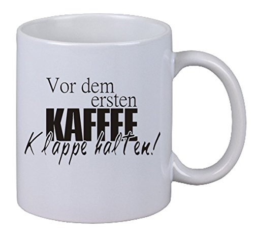 Netspares 119012190 Tasse Vor dem ersten Kaffee Klappe halten Fun Geschenk Weihnachten, Weiß von Netspares