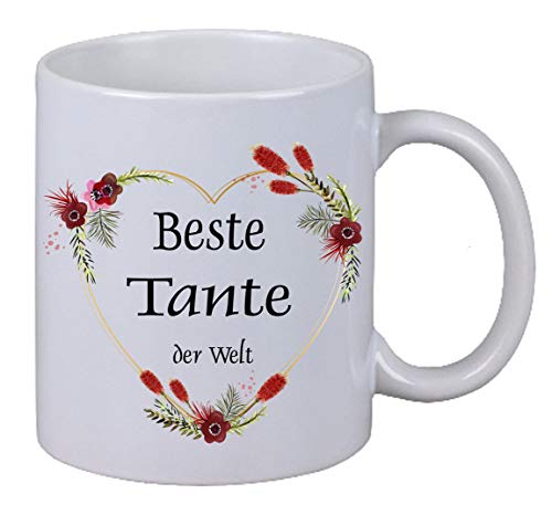 Kaffee Tasse Beste Tante der Welt Herz Weihnachten Geburtstag Geschenk von Netspares